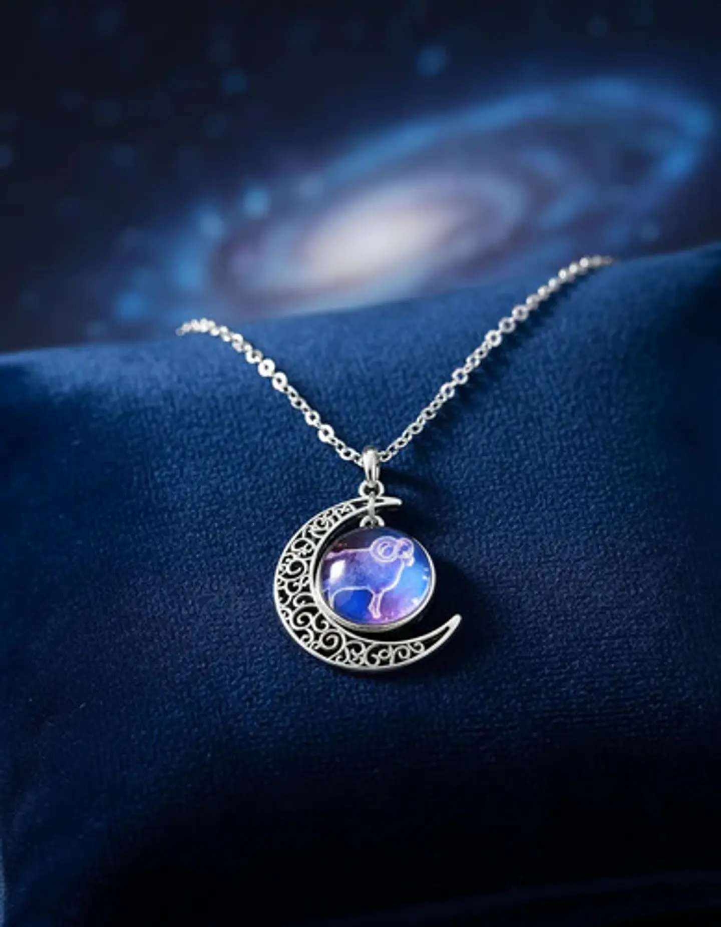 Collar Zodiacal Para Hombre Y Mujer Dije Luna Signos Zodiaco 23