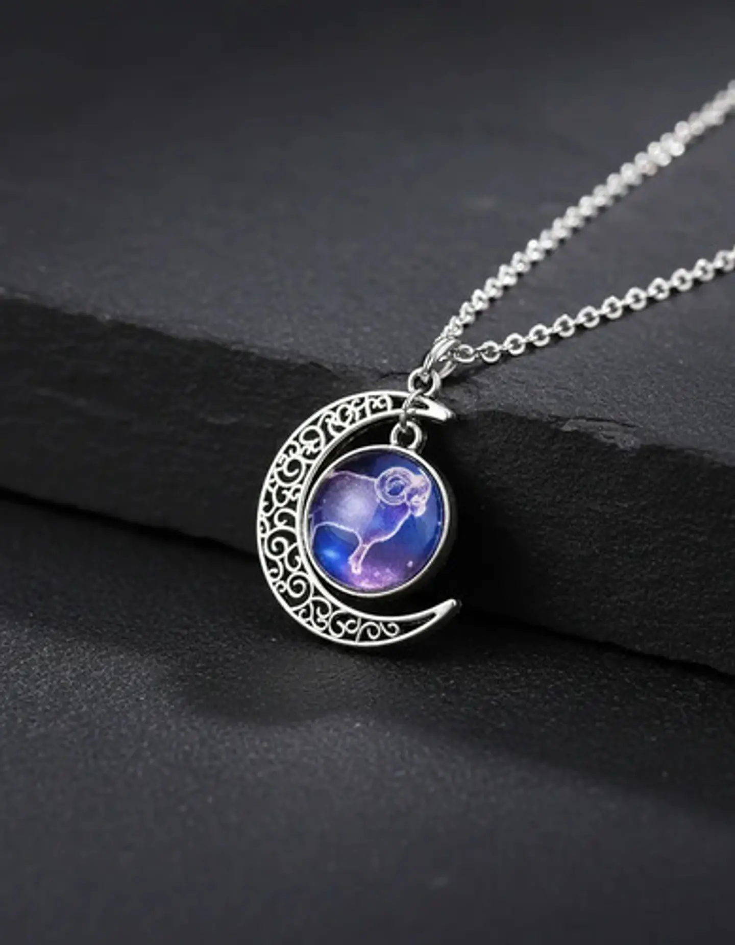 Collar Zodiacal Para Hombre Y Mujer Dije Luna Signos Zodiaco 25