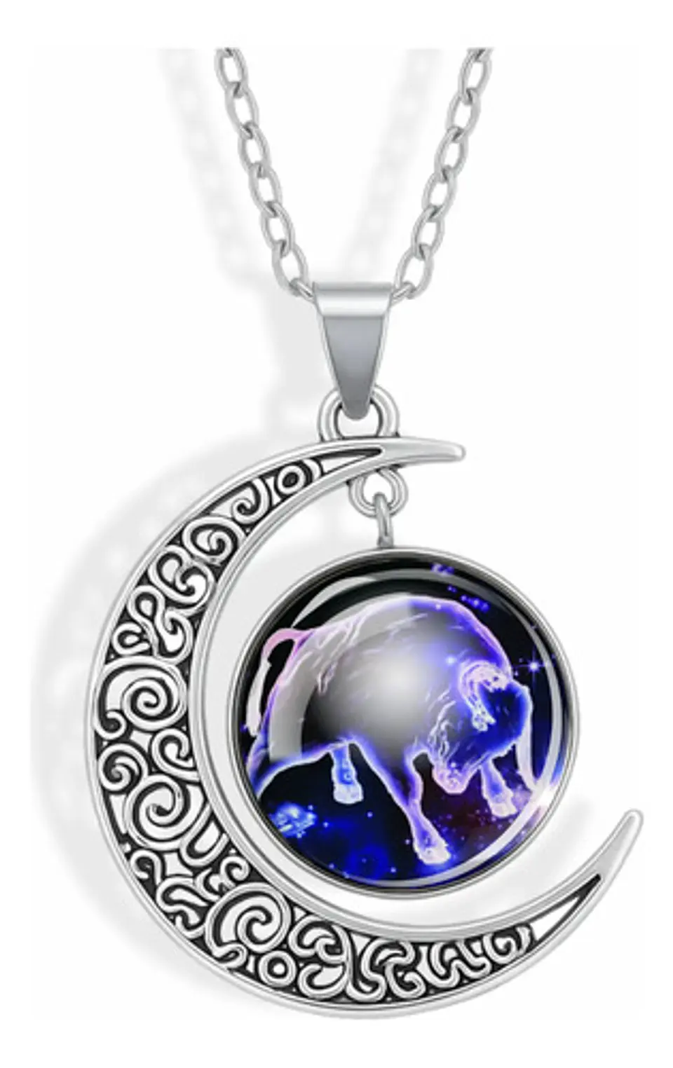 Collar Zodiacal Para Hombre Y Mujer Dije Luna Signos Zodiaco 27