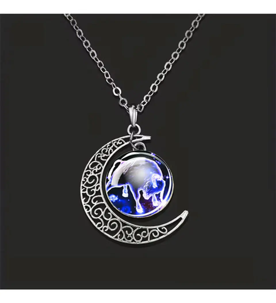 Collar Zodiacal Para Hombre Y Mujer Dije Luna Signos Zodiaco 29