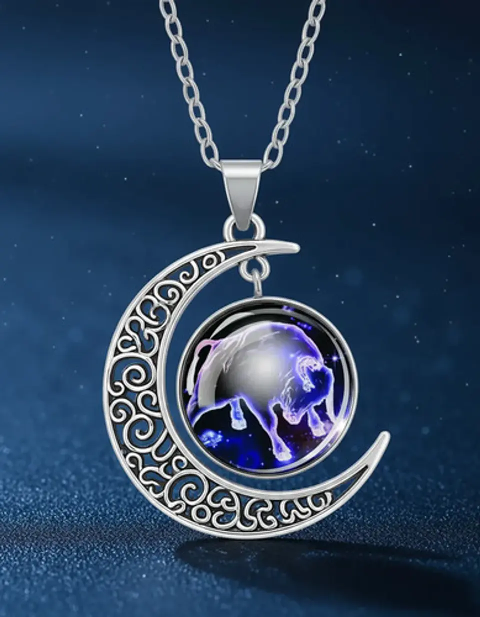 Collar Zodiacal Para Hombre Y Mujer Dije Luna Signos Zodiaco 30