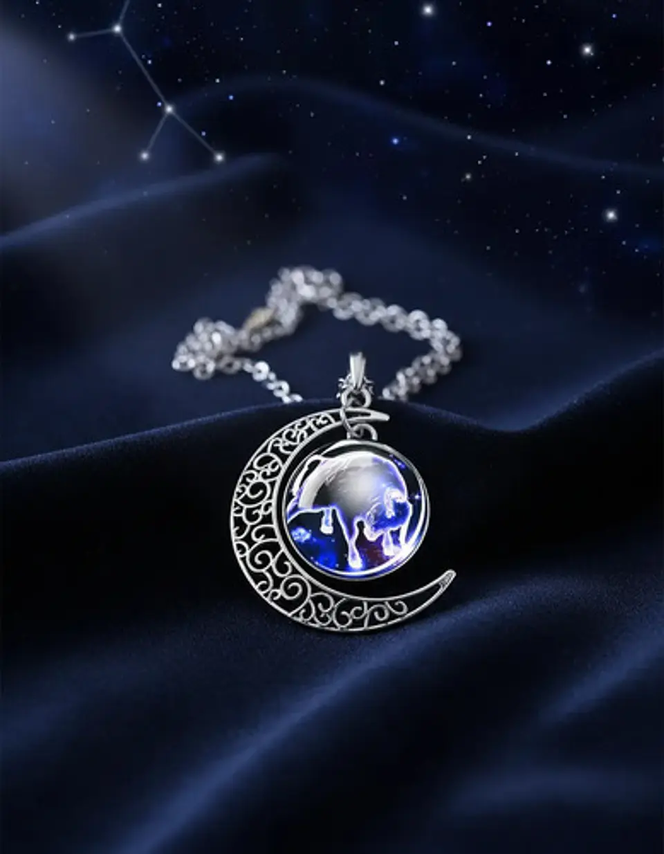 Collar Zodiacal Para Hombre Y Mujer Dije Luna Signos Zodiaco 31