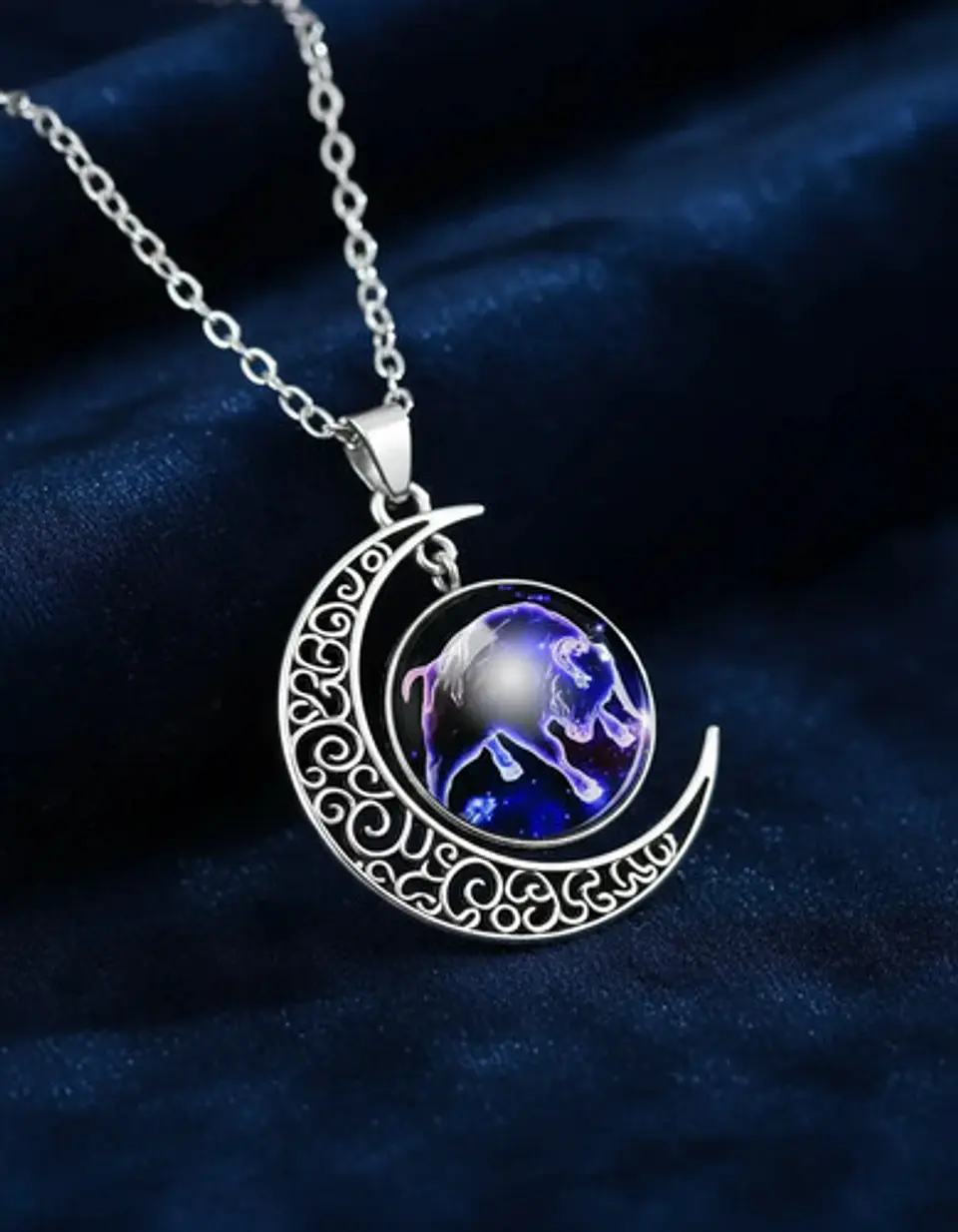 Collar Zodiacal Para Hombre Y Mujer Dije Luna Signos Zodiaco 32