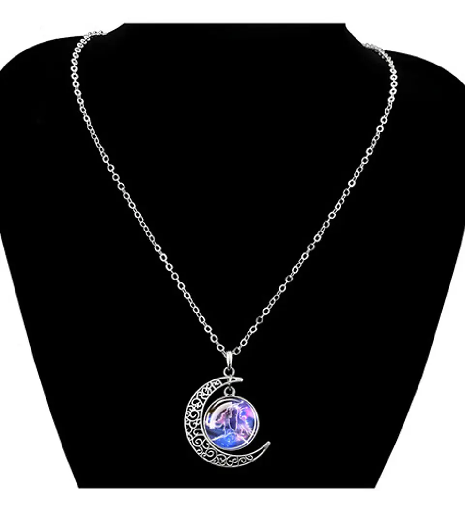 Collar Zodiacal Para Hombre Y Mujer Dije Luna Signos Zodiaco 34