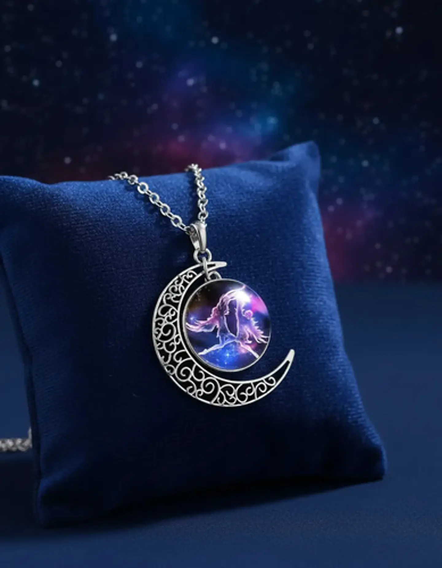 Collar Zodiacal Para Hombre Y Mujer Dije Luna Signos Zodiaco 35