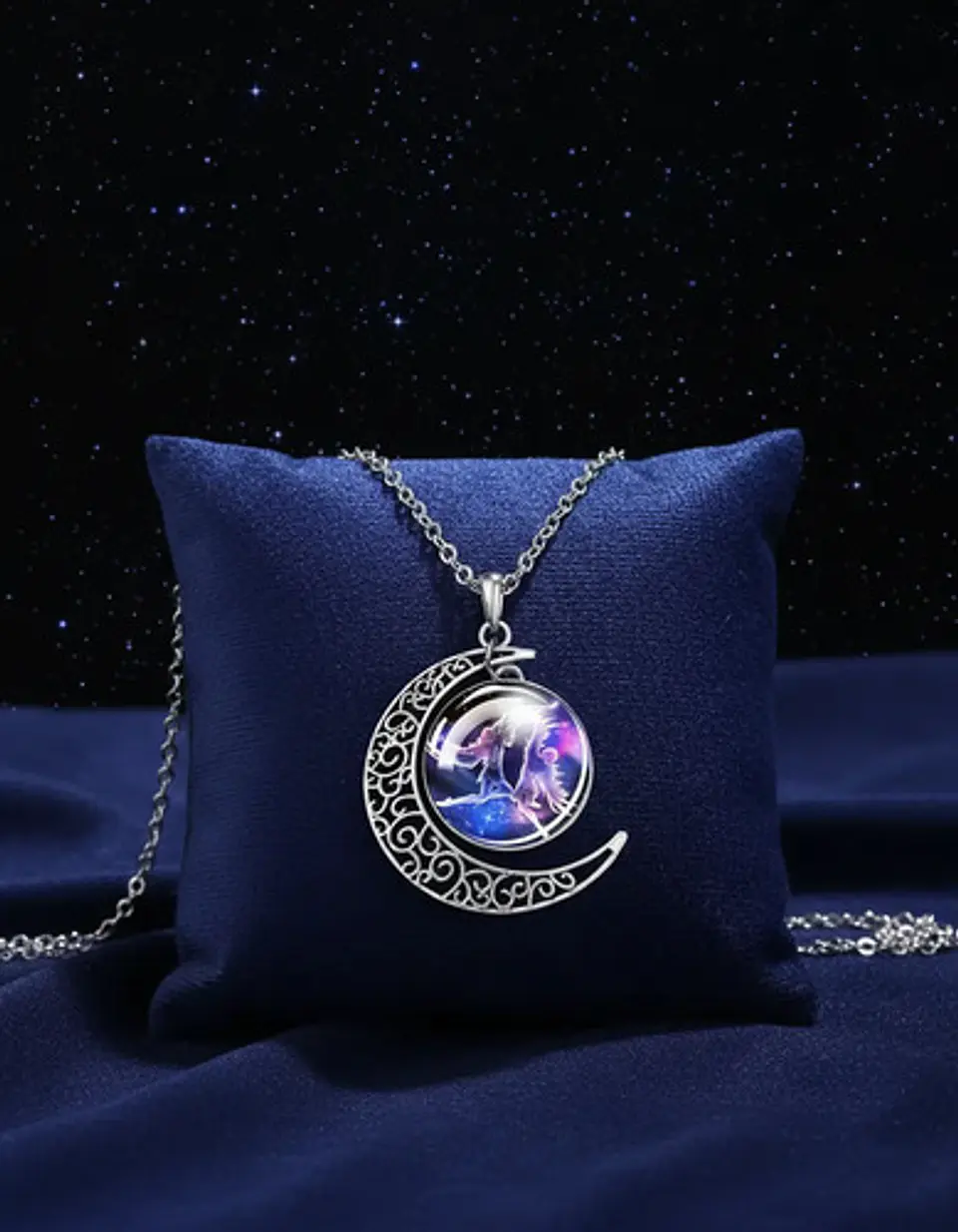 Collar Zodiacal Para Hombre Y Mujer Dije Luna Signos Zodiaco 36