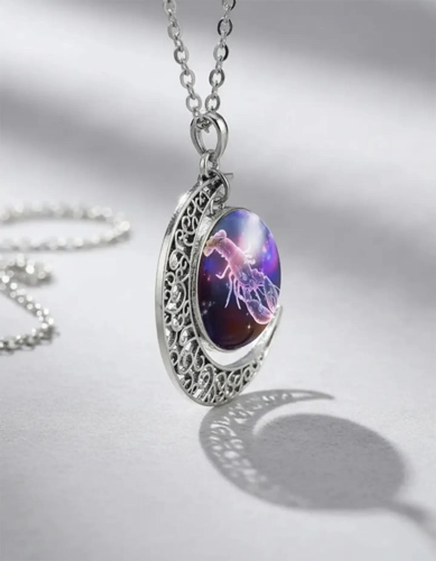 Collar Zodiacal Para Hombre Y Mujer Dije Luna Signos Zodiaco 44