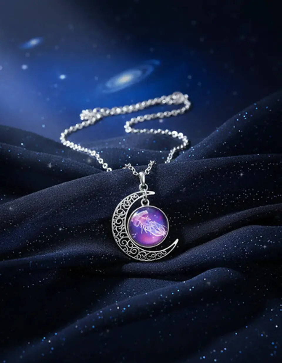 Collar Zodiacal Para Hombre Y Mujer Dije Luna Signos Zodiaco 46