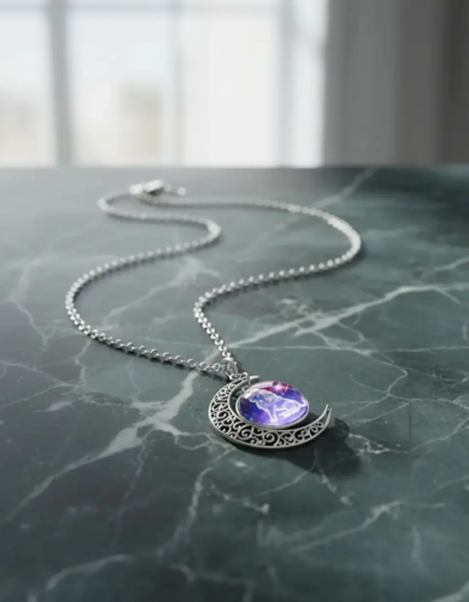 Collar Zodiacal Para Hombre Y Mujer Dije Luna Signos Zodiaco 52