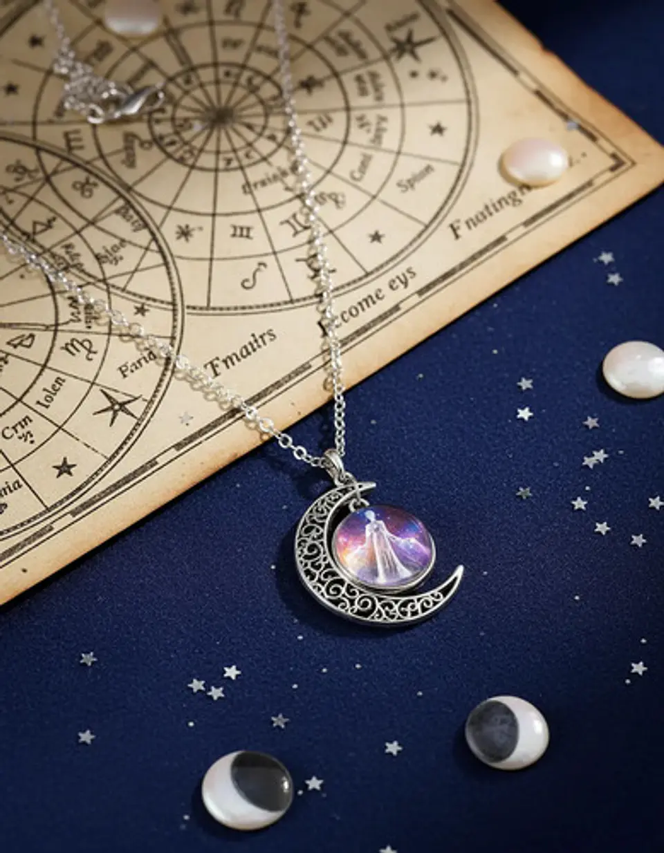 Collar Zodiacal Para Hombre Y Mujer Dije Luna Signos Zodiaco 60