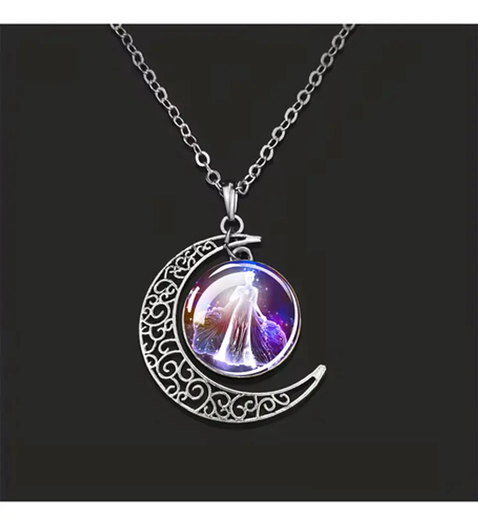 Collar Zodiacal Para Hombre Y Mujer Dije Luna Signos Zodiaco 65