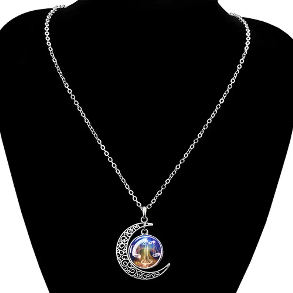 Collar Zodiacal Para Hombre Y Mujer Dije Luna Signos Zodiaco 67