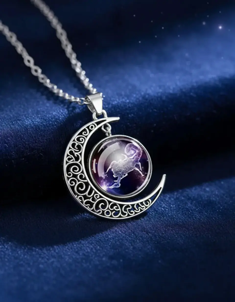 Collar Zodiacal Para Hombre Y Mujer Dije Luna Signos Zodiaco 78