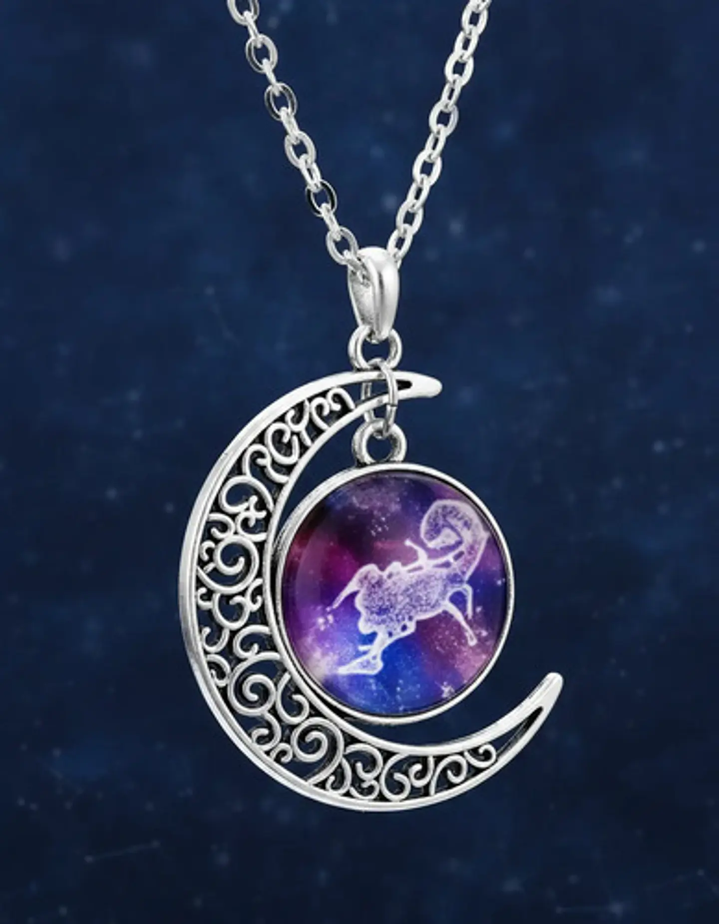 Collar Zodiacal Para Hombre Y Mujer Dije Luna Signos Zodiaco 79