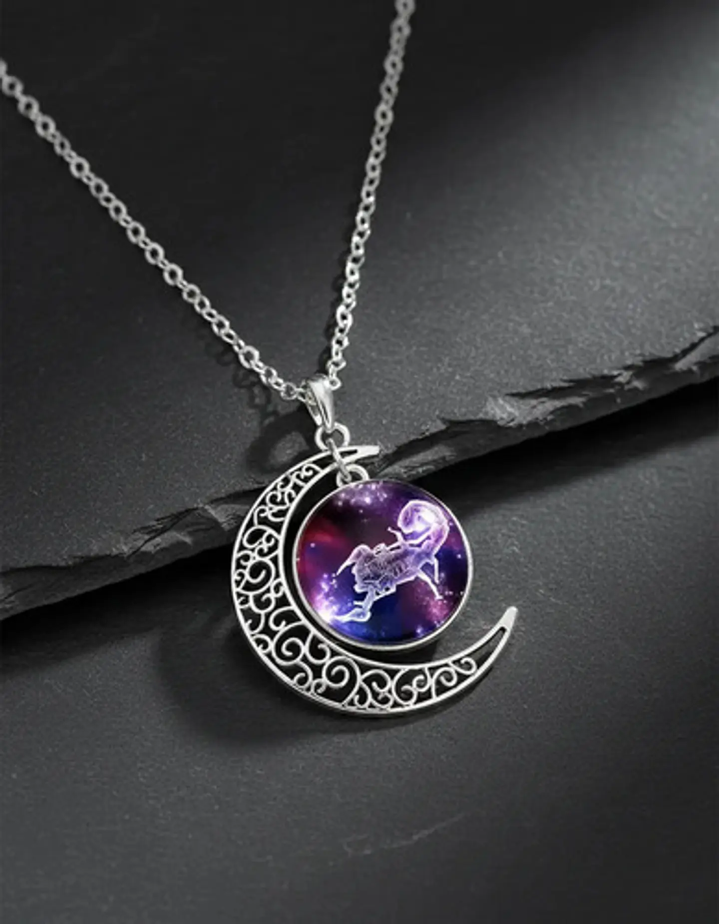 Collar Zodiacal Para Hombre Y Mujer Dije Luna Signos Zodiaco 80