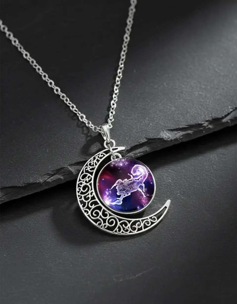 Collar Zodiacal Para Hombre Y Mujer Dije Luna Signos Zodiaco 80