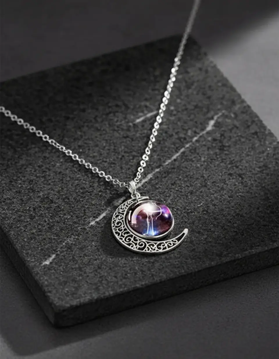 Collar Zodiacal Para Hombre Y Mujer Dije Luna Signos Zodiaco 87