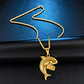 Collar Tiburón Boxeador Color Oro Acero Inoxidable Hombre Dorado - Miniatura 4