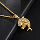 Collar Tiburón Boxeador Color Oro Acero Inoxidable Hombre Dorado - Miniatura 6