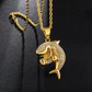 Collar Tiburón Boxeador Color Oro Acero Inoxidable Hombre Dorado - Miniatura 7