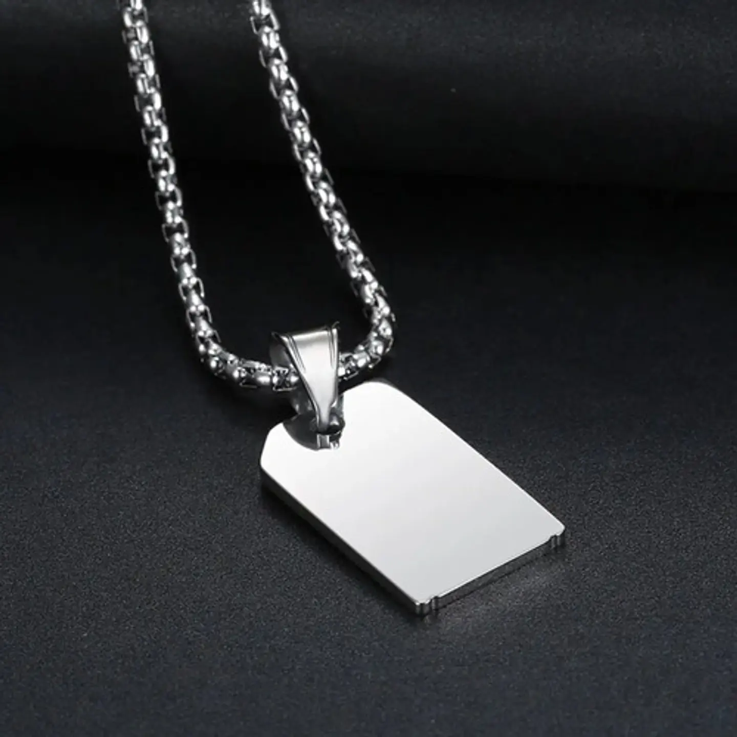 Collar Dije Sim Card Color Plata Acero Inoxidable Hombre 5