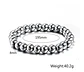 Pulsera Elastico Cuentas Acero Inoxidable Color Plata Hombre - Miniatura 2