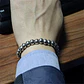 Pulsera Elastico Cuentas Acero Inoxidable Color Plata Hombre - Miniatura 5