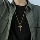 Collar Cruz Rapidos Y Furioso Dorado Acero Inoxidable Hombre - Miniatura 2