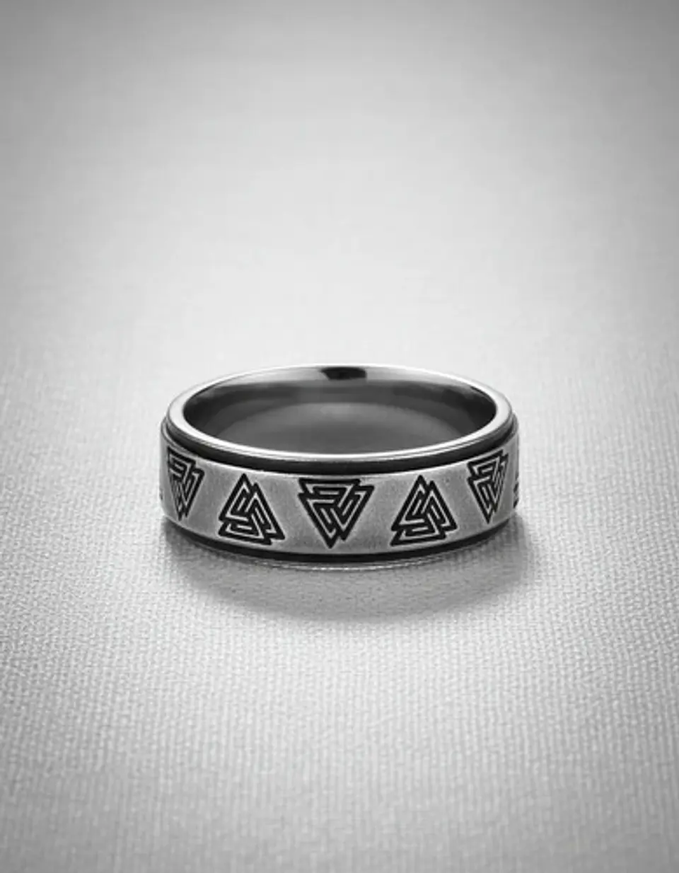  Anillo Valknut Vikingo Color Plata Acero Inoxidable Hombre 2