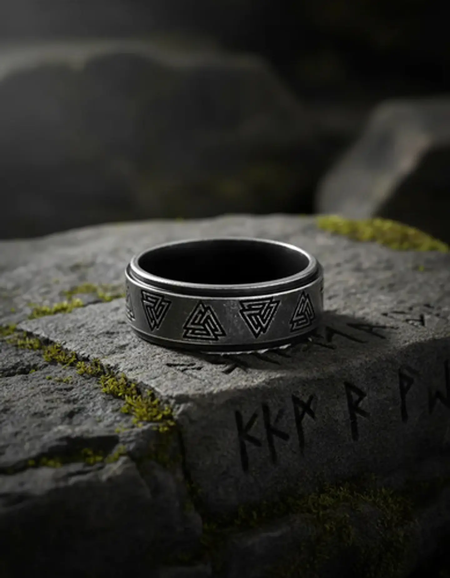  Anillo Valknut Vikingo Color Plata Acero Inoxidable Hombre 4