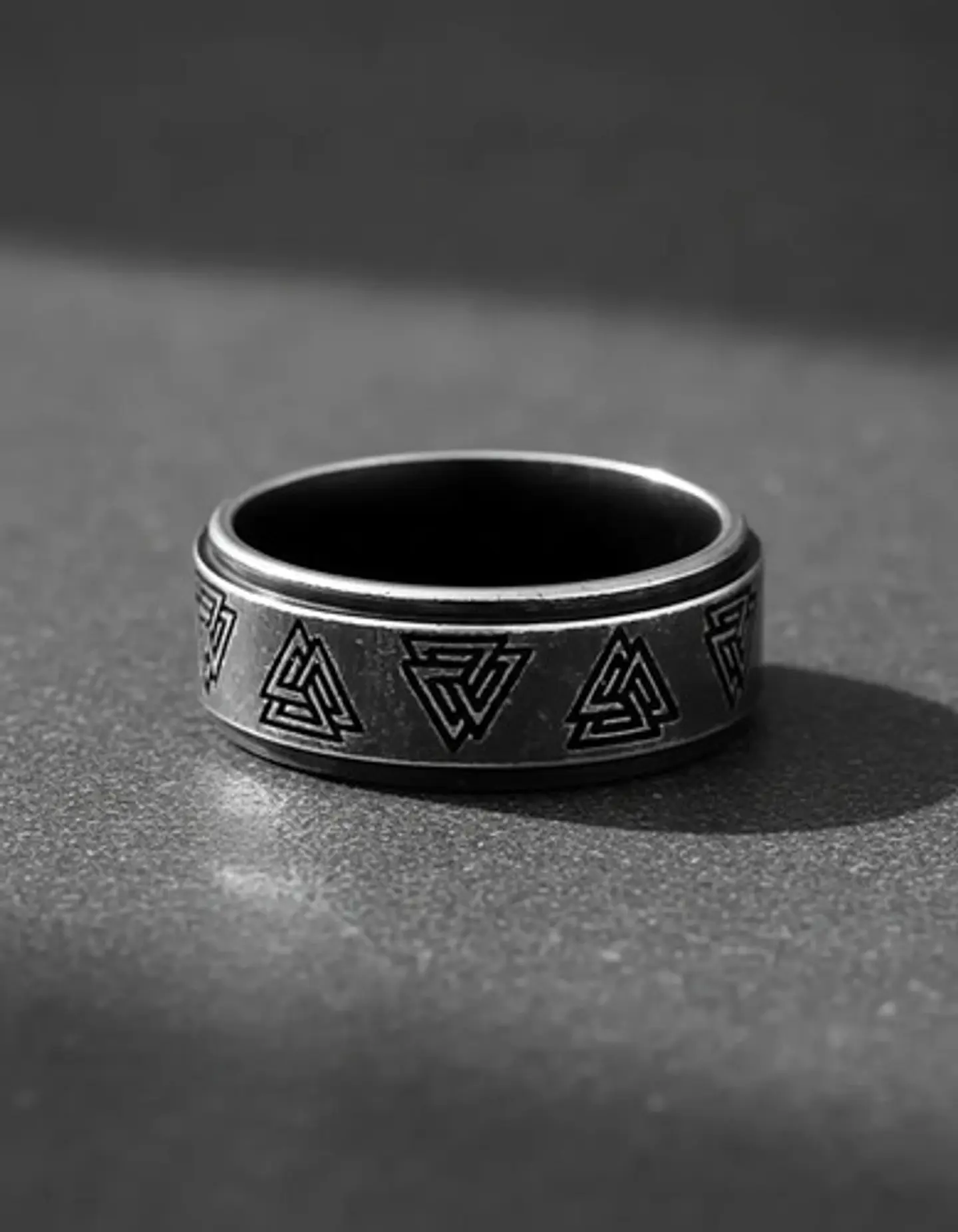  Anillo Valknut Vikingo Color Plata Acero Inoxidable Hombre 5