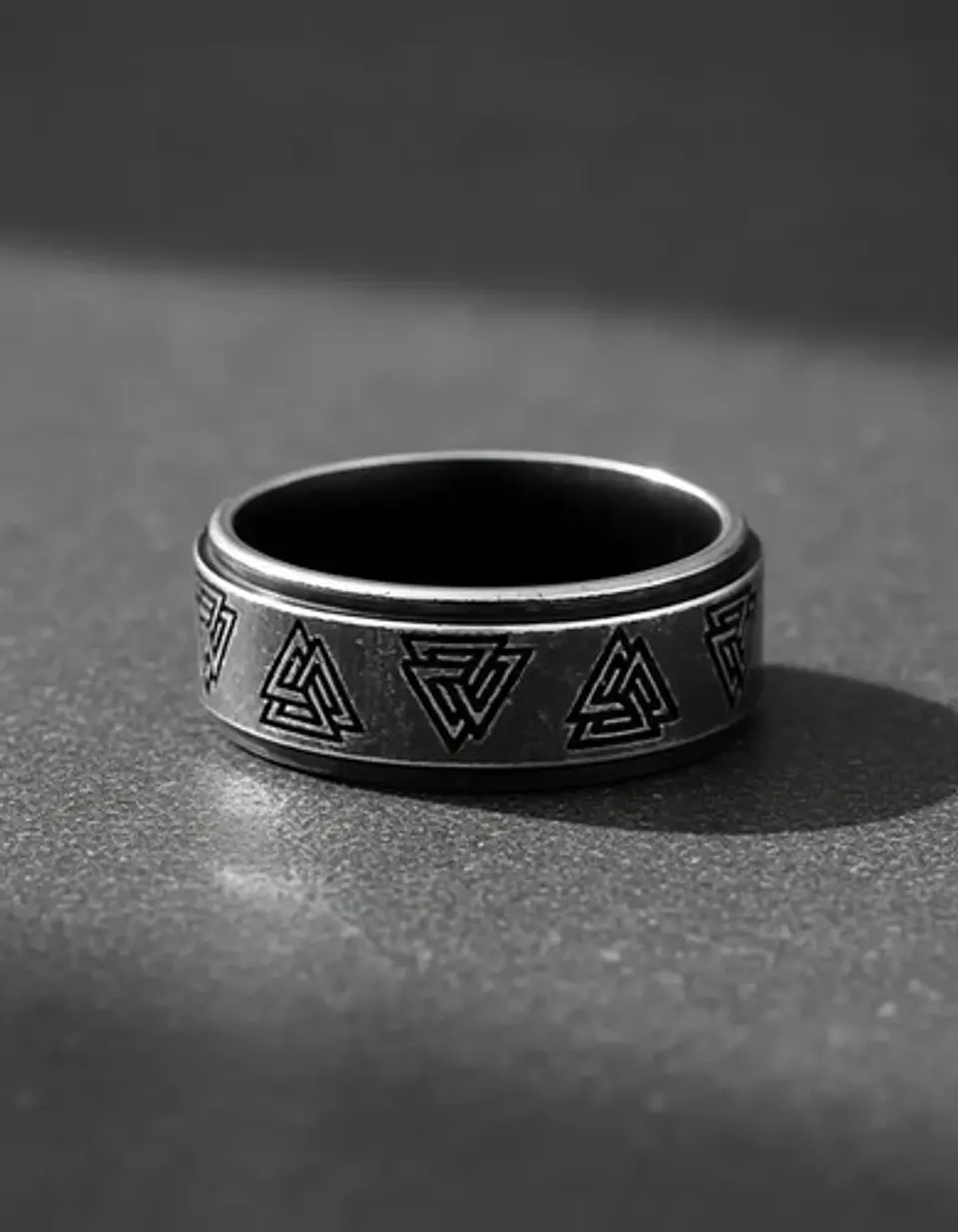  Anillo Valknut Vikingo Color Plata Acero Inoxidable Hombre 5