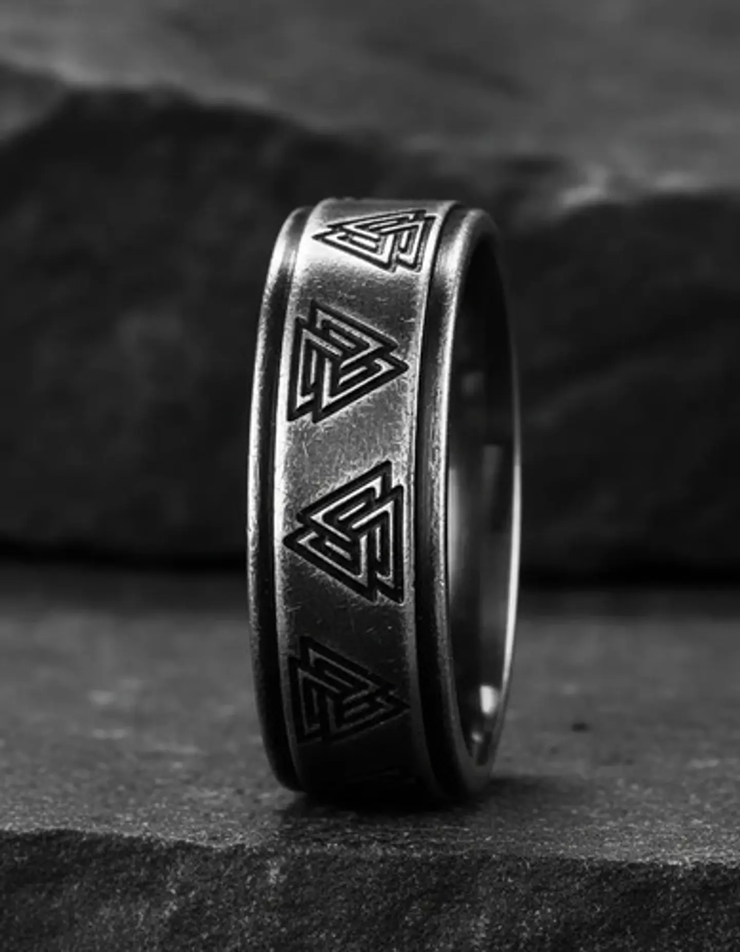  Anillo Valknut Vikingo Color Plata Acero Inoxidable Hombre 6