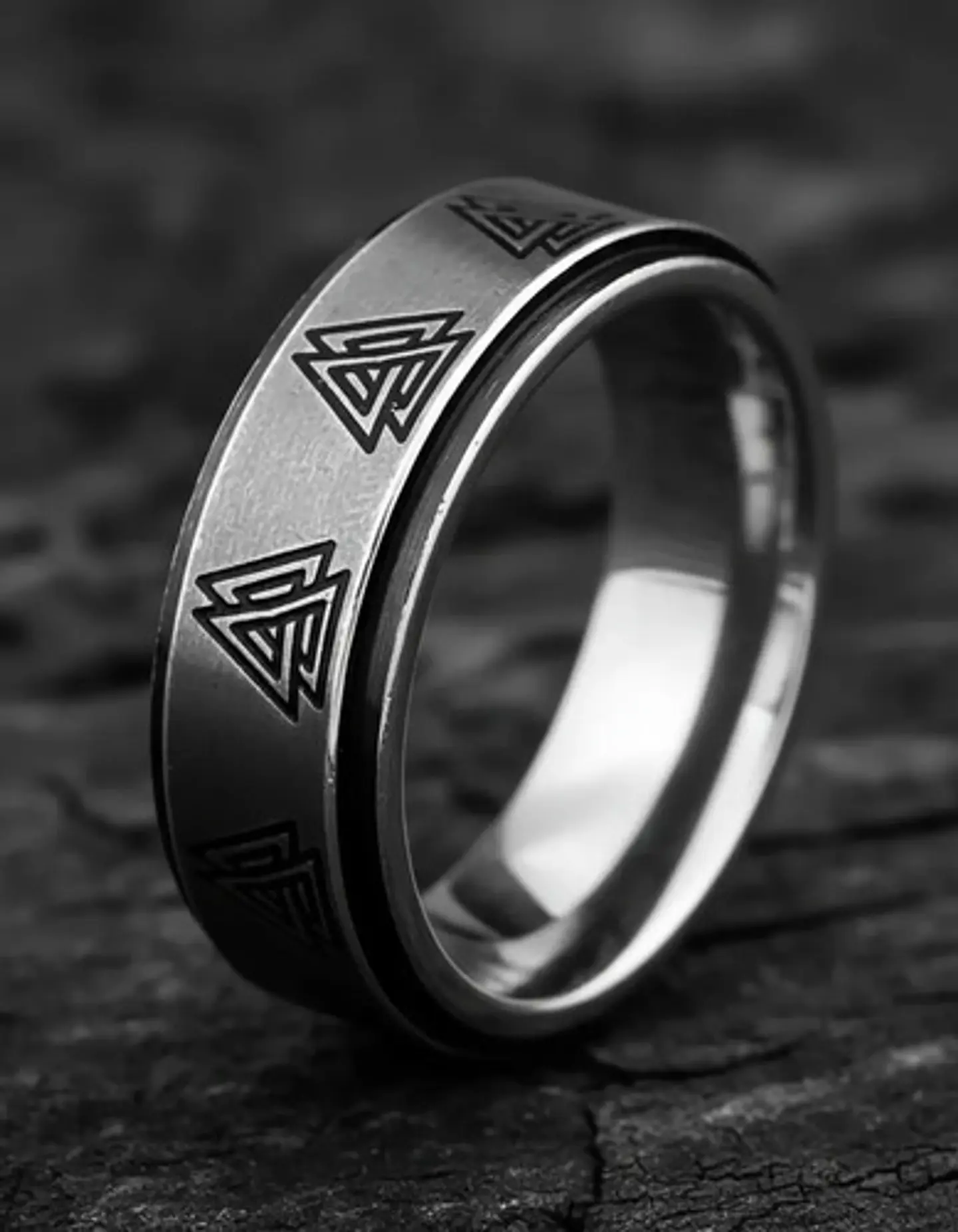  Anillo Valknut Vikingo Color Plata Acero Inoxidable Hombre 7