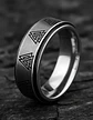  Anillo Valknut Vikingo Color Plata Acero Inoxidable Hombre - Miniatura 7