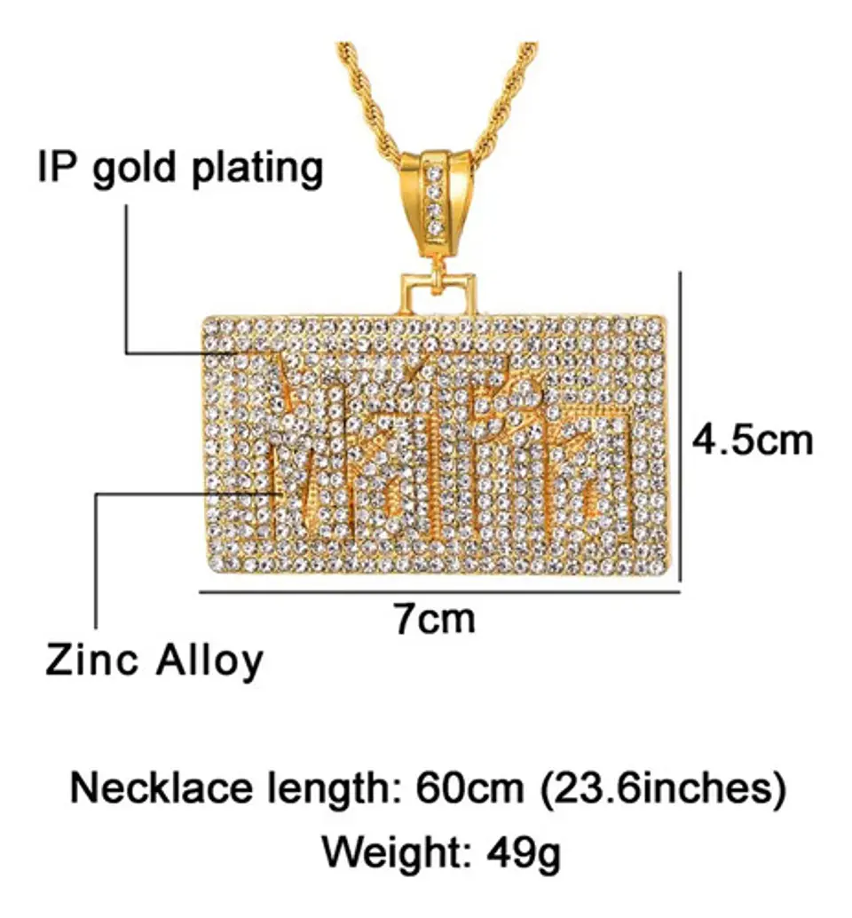Collar Mafia Hip Hop Color Oro Acero Inoxidable Para Hombre Dorado 2