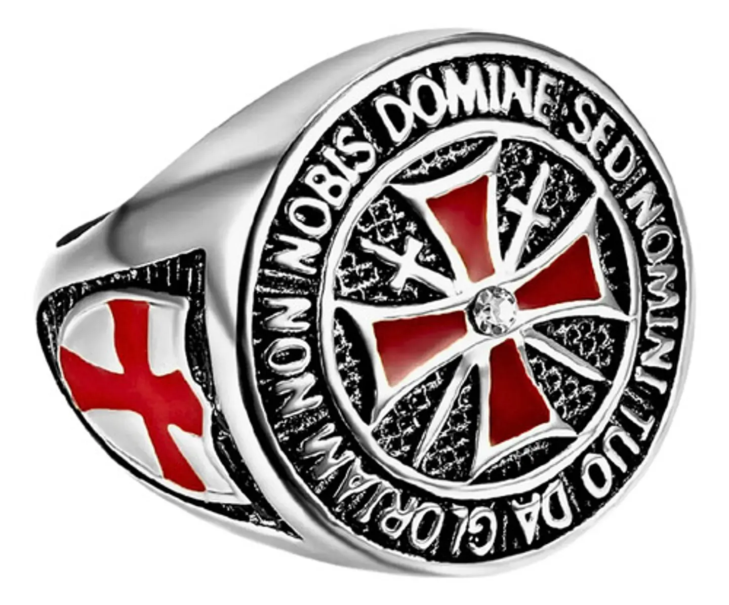 Anillo Cruz Templaria Color Plata Acero Inoxidable Hombre 1