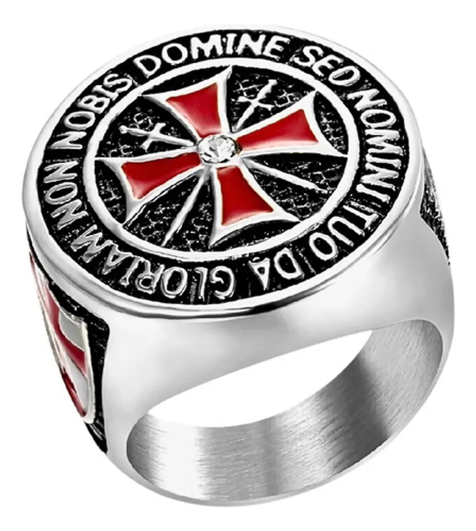Anillo Cruz Templaria Color Plata Acero Inoxidable Hombre 2