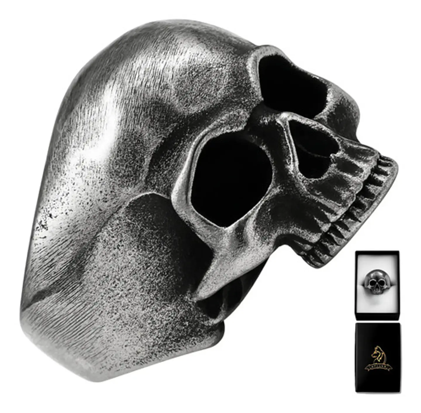 Anillo Cráneo Calavera Color Plata Acero Inoxidable Hombre 1