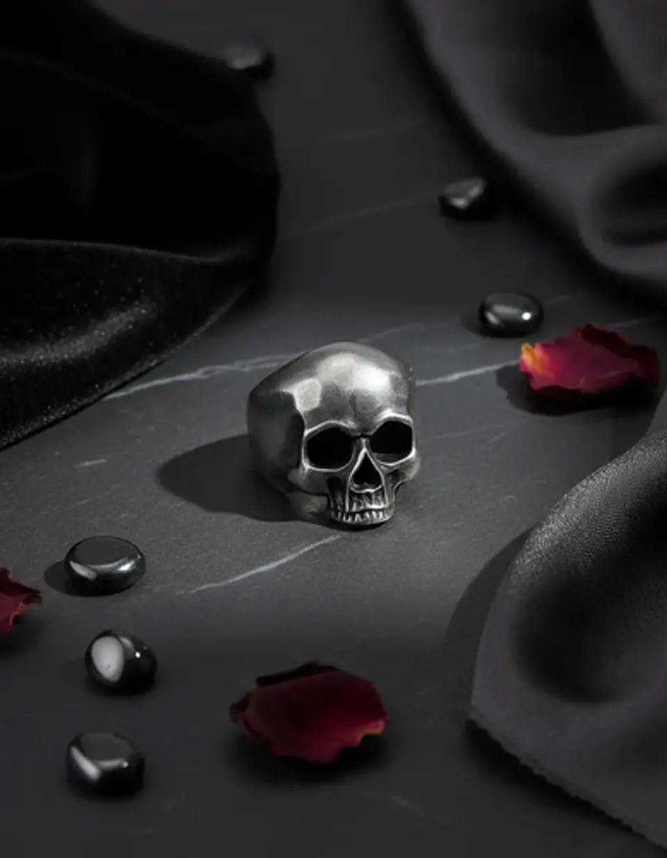 Anillo Cráneo Calavera Color Plata Acero Inoxidable Hombre 5