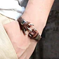 Pulsera Cuero Manilla Acero Inoxidable Ancla Plateada Hombre - Miniatura 6