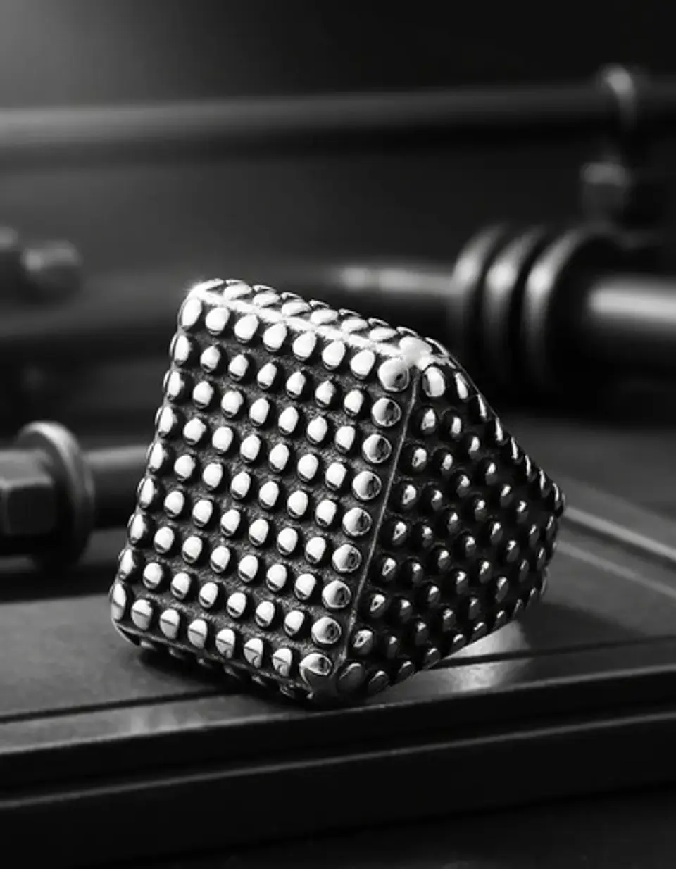 Anillo Biker Puas Color Plata Acero Inoxidable Para Hombre 4