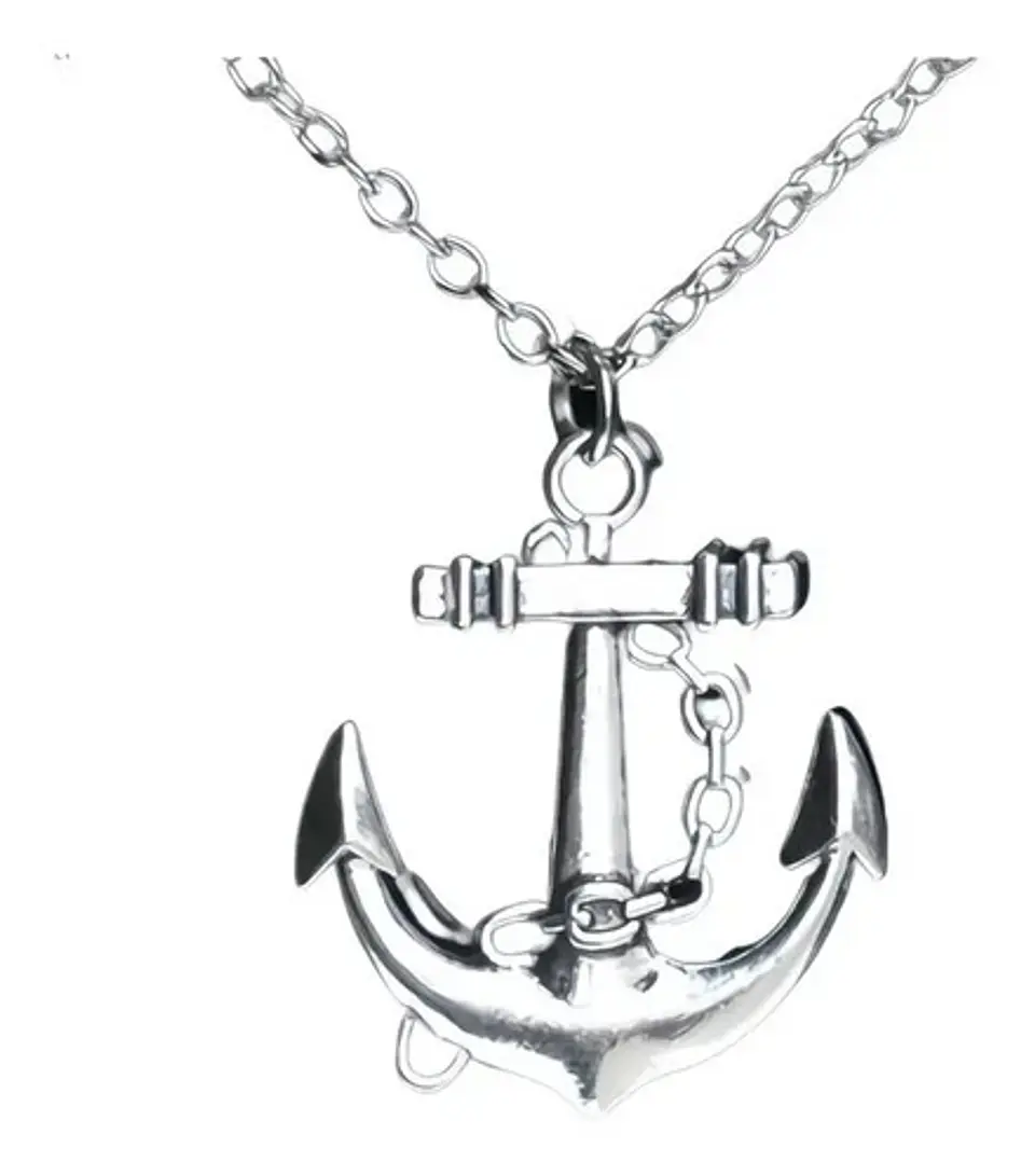 Collar Cadena Militar Dije Ala Ángel Color Plata Para Hombre 1