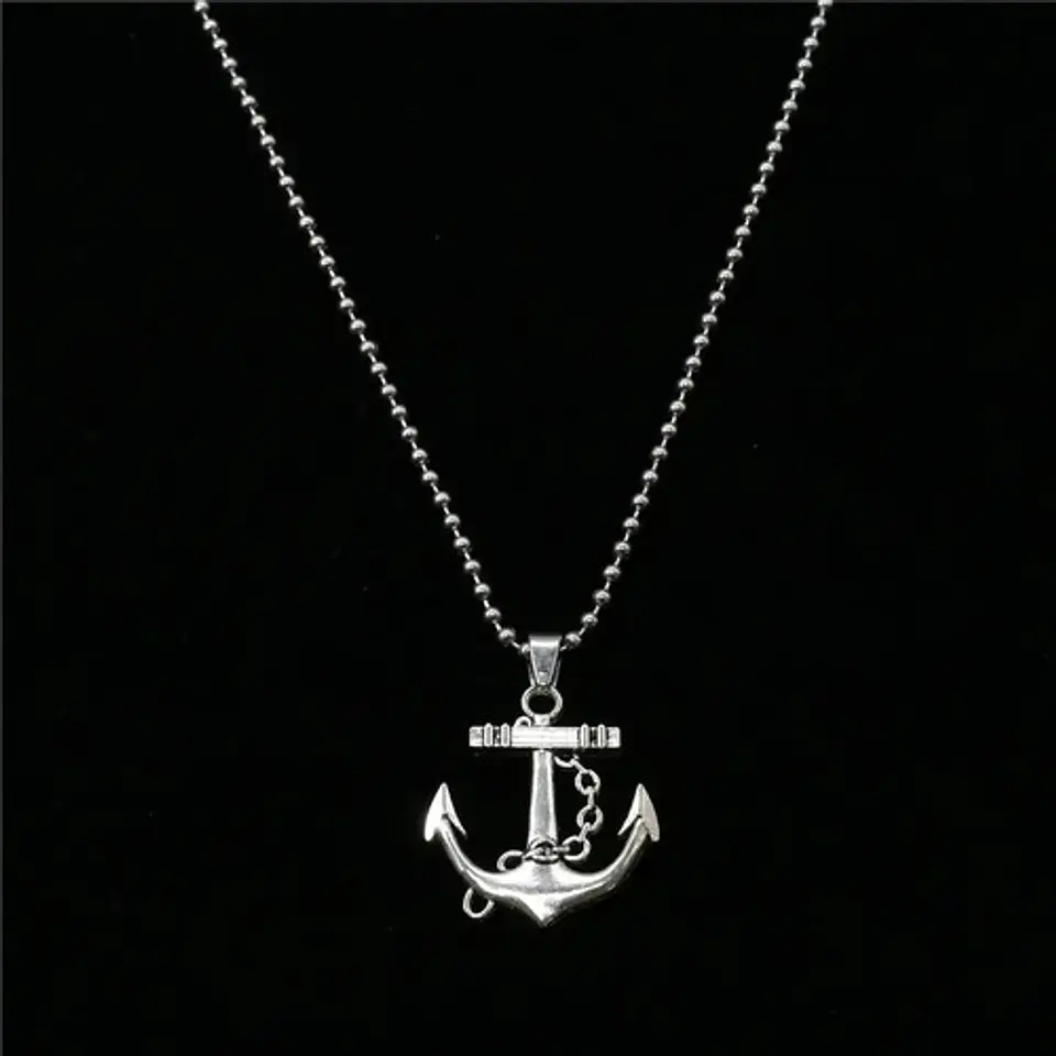Collar Cadena Militar Dije Ala Ángel Color Plata Para Hombre 2