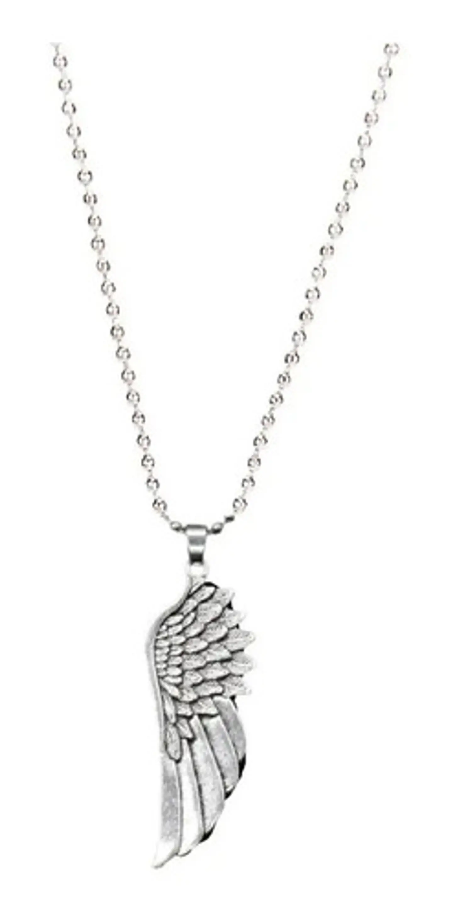 Collar Cadena Militar Dije Ala Ángel Color Plata Para Hombre 3
