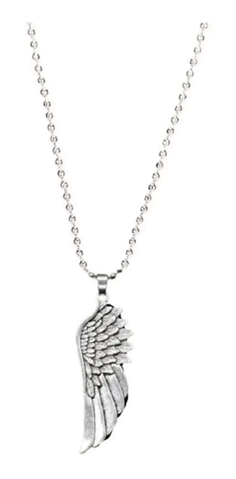 Collar Cadena Militar Dije Ala Ángel Color Plata Para Hombre 3