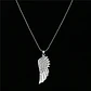 Collar Cadena Militar Dije Ala Ángel Color Plata Para Hombre - Miniatura 4