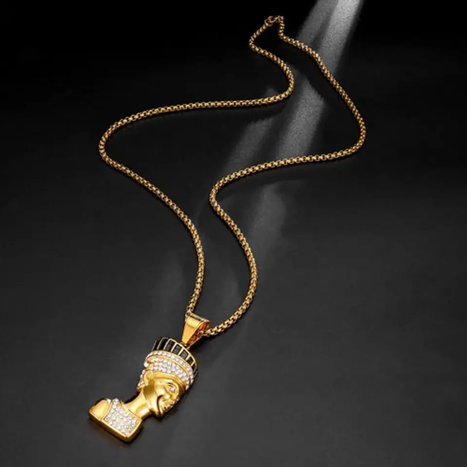 Collar Faraón Egipcio Color Oro Acero Inoxidable Para Hombre 5