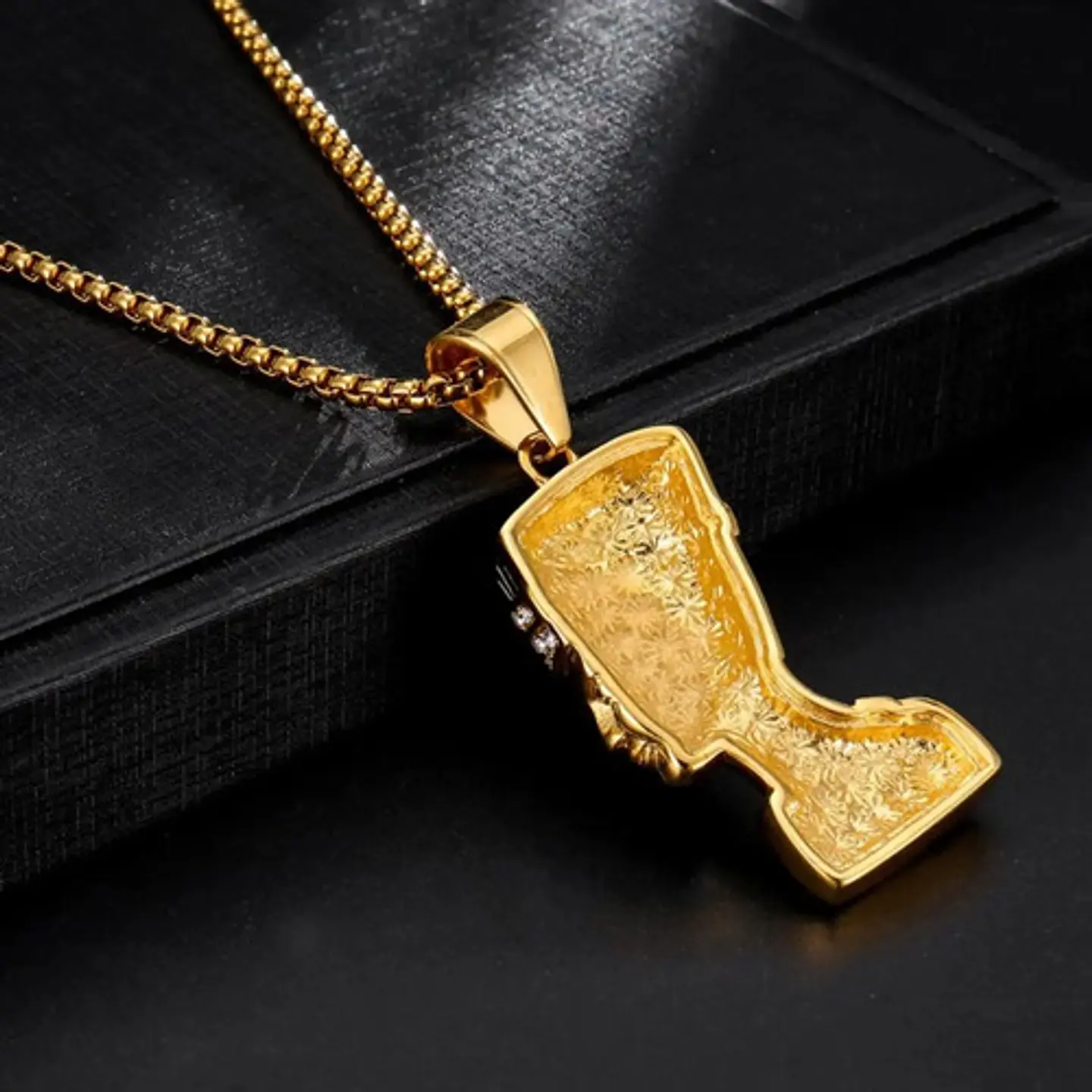 Collar Faraón Egipcio Color Oro Acero Inoxidable Para Hombre 8