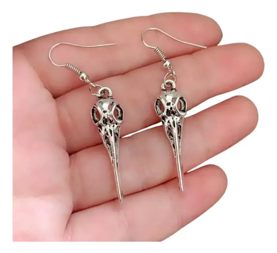 Aretes Pendientes Vikingos Cuervosceltas Color Plata Mujer 1
